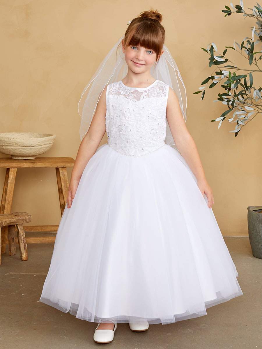 Tip Top Kids 5747 White/Blush Dress