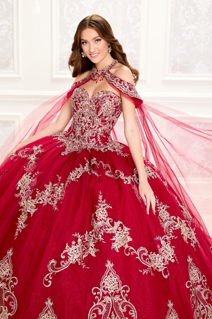 Princesa by Ariana Vara PR30086 Wine/Gold