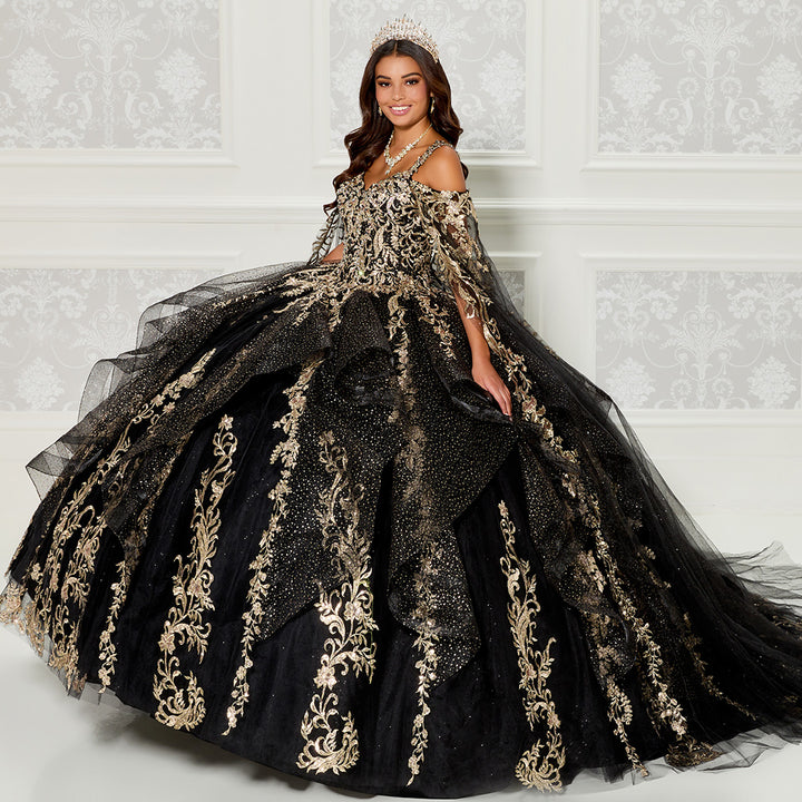 Princesa by Ariana Vara PR30117 Black/Gold