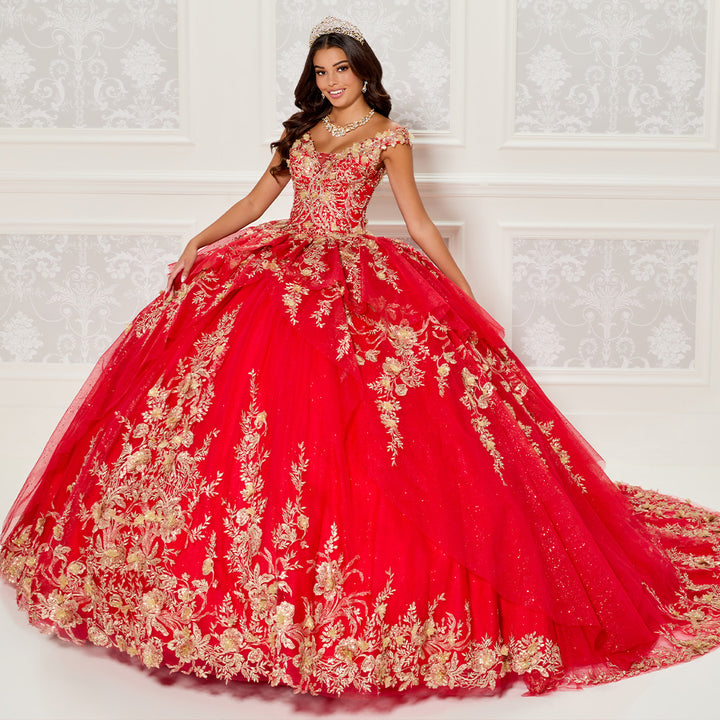 Princesa by Ariana Vara PR30119 Red/Gold