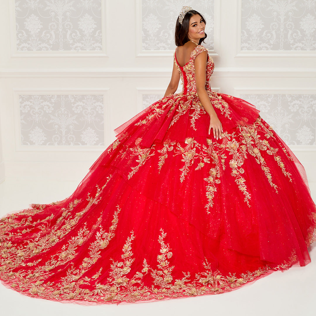 Princesa by Ariana Vara PR30119 Red/Gold