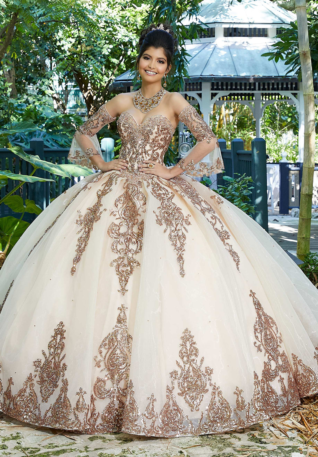 vizcaya by morilee metallic brocade quince dress 89436 Vizcaya by Morilee Metallic Brocade Quince Dress 89436