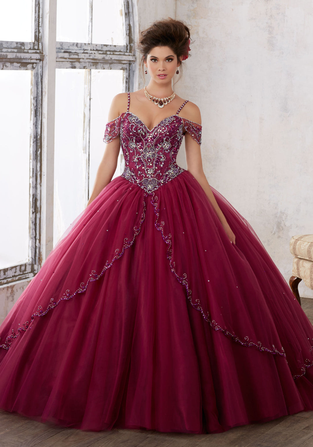 Vizcaya by Morilee #89135 Jewel Beading on Tulle Ball Gown