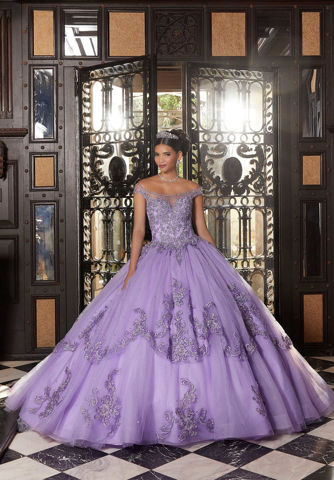 Vizcaya by Morilee #89340 Crystal Embroidery & Jewel Beading on Tulle Ball Gown