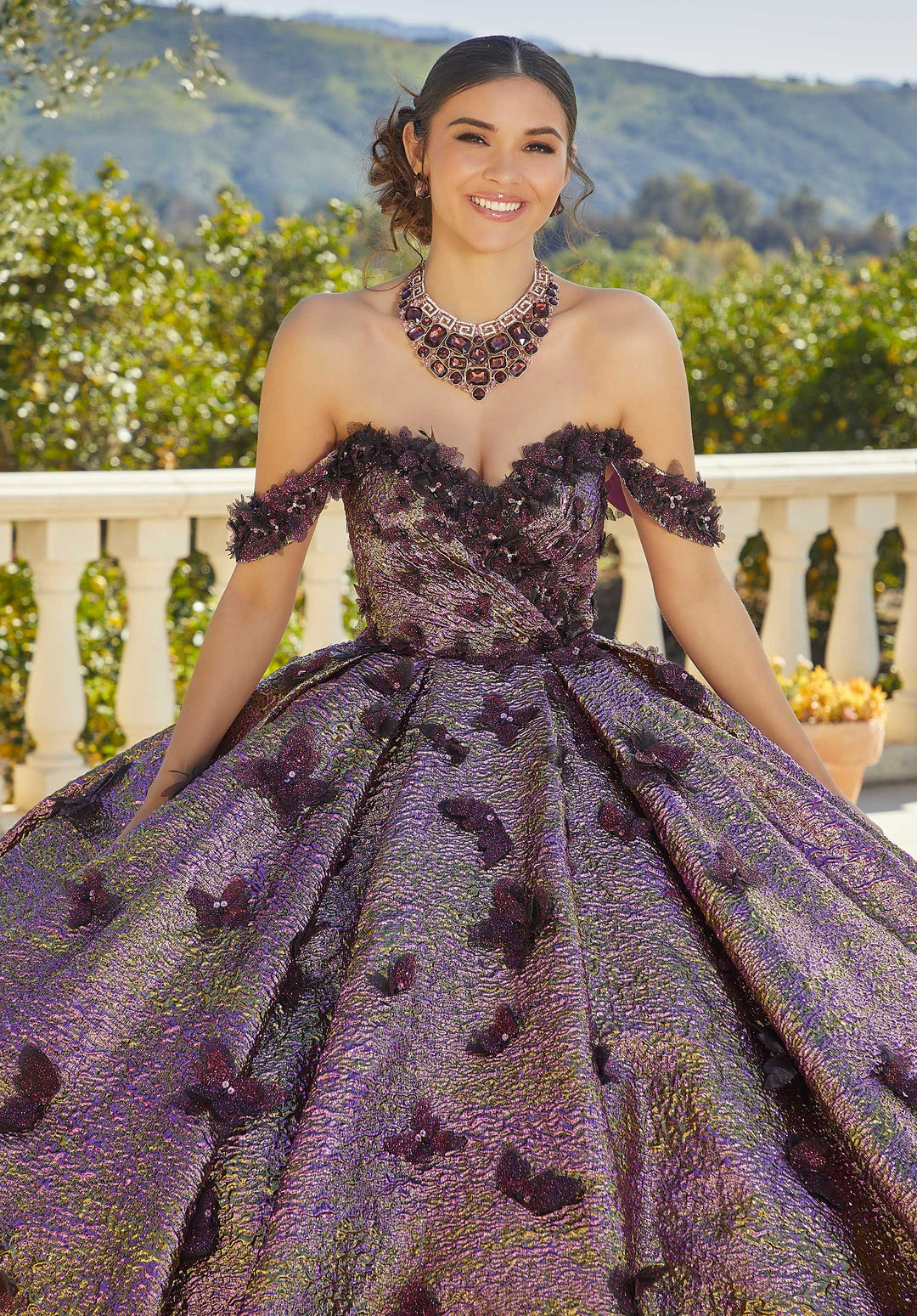 Morilee 89429 Purple/Gold Quinceañera Dress