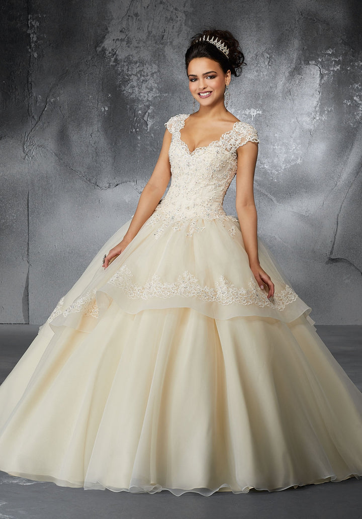 Vickie on a Lace Trimmed Skirt Flounce - MoriLee #60055