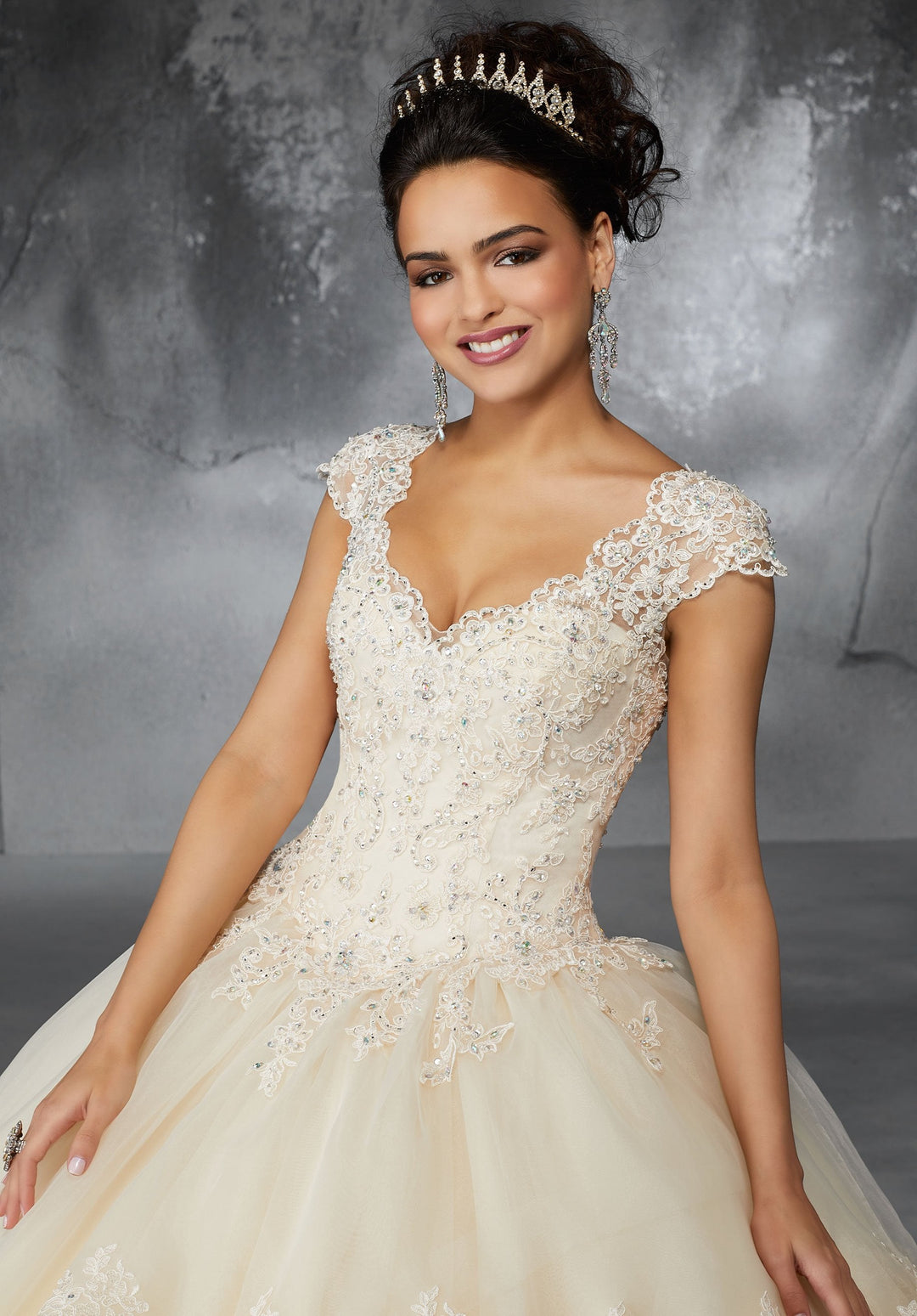 Vickie on a Lace Trimmed Skirt Flounce - MoriLee #60055