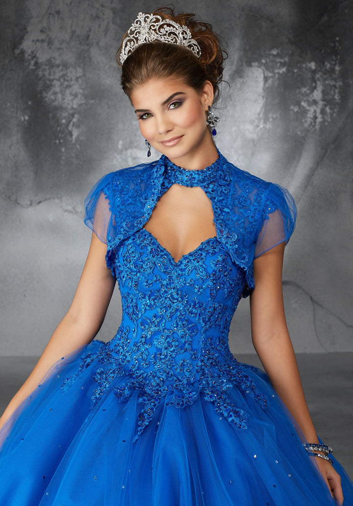 Rebecca Beaded Lace Applique with Keyhole Neckline - Mori Lee #60058