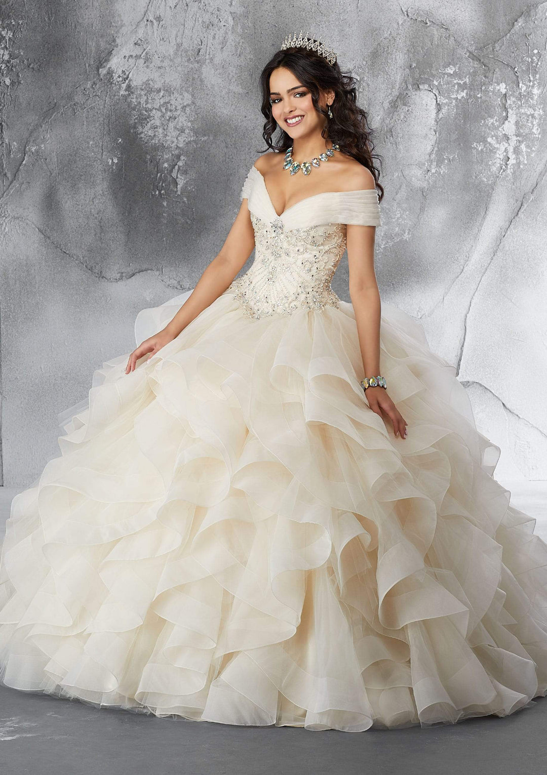 Diana on a Ruffled Organza - MoriLee #89188