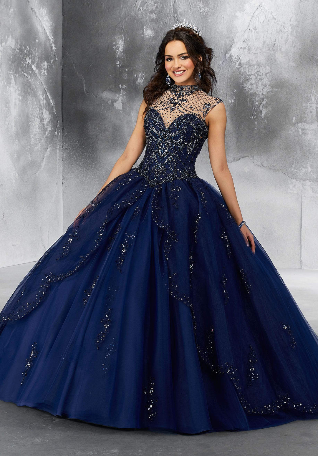 Nancy with Crystal Beading on a Princess - MoriLee #89197