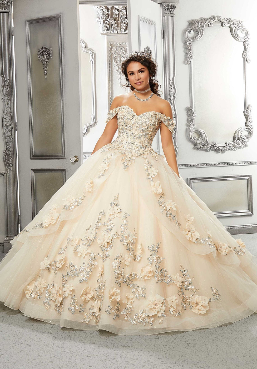 Princess Tulle Floral Quinceañera Dress  #89318