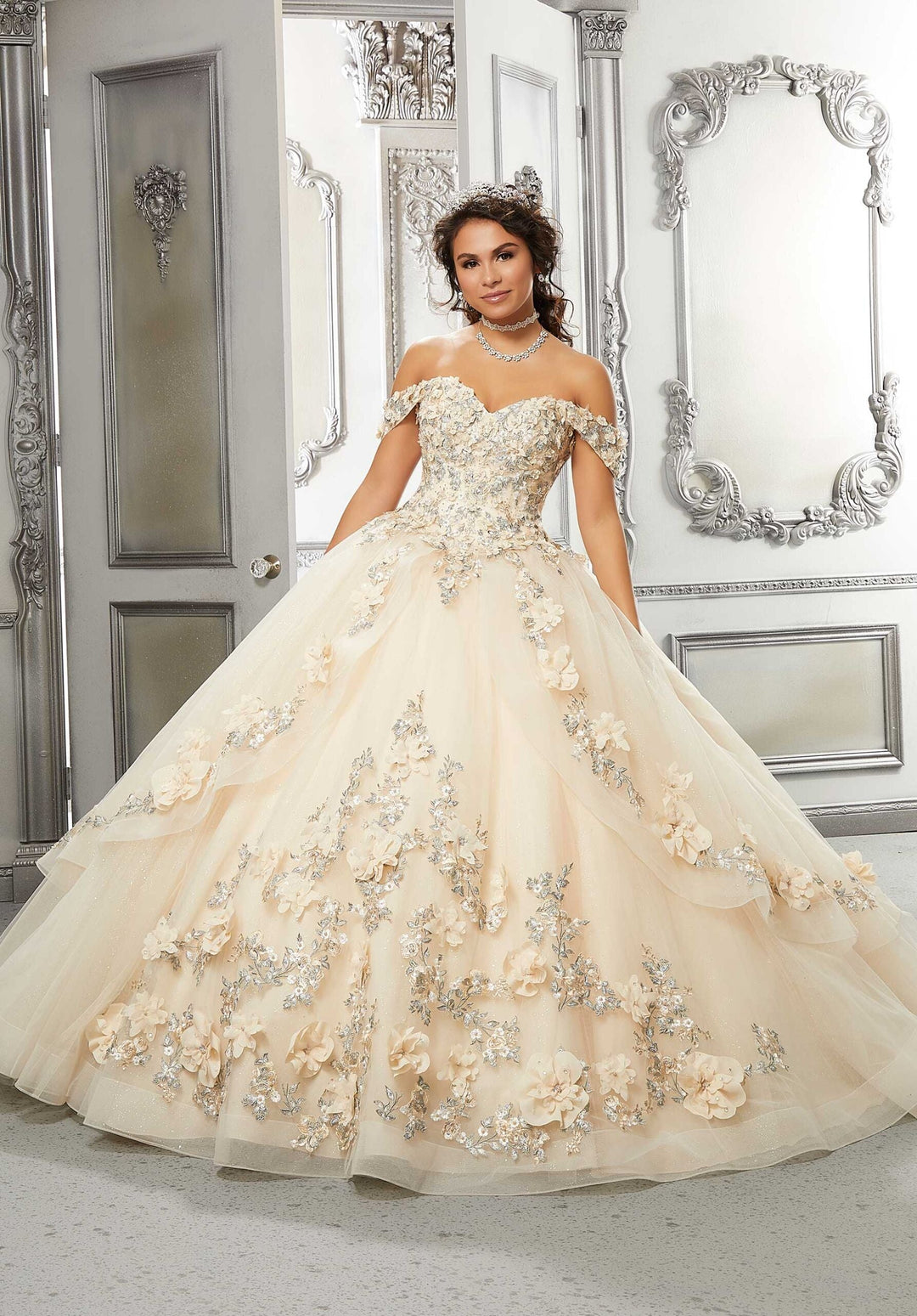 Princess Tulle Floral Quinceañera Dress  #89318