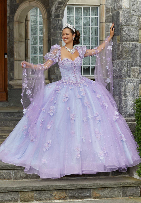 Sequined Lace and Glitter Tulle Quinceañera Dress #89314 main image 0